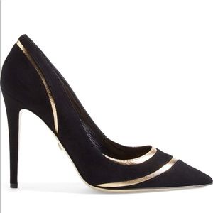 DVF ‘Bandele’ Pumps - Black Suede/Gold Metallic